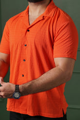 Comfy Coat Collar Shirt - Orange